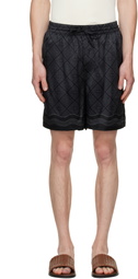 Casablanca Black Silk Shorts