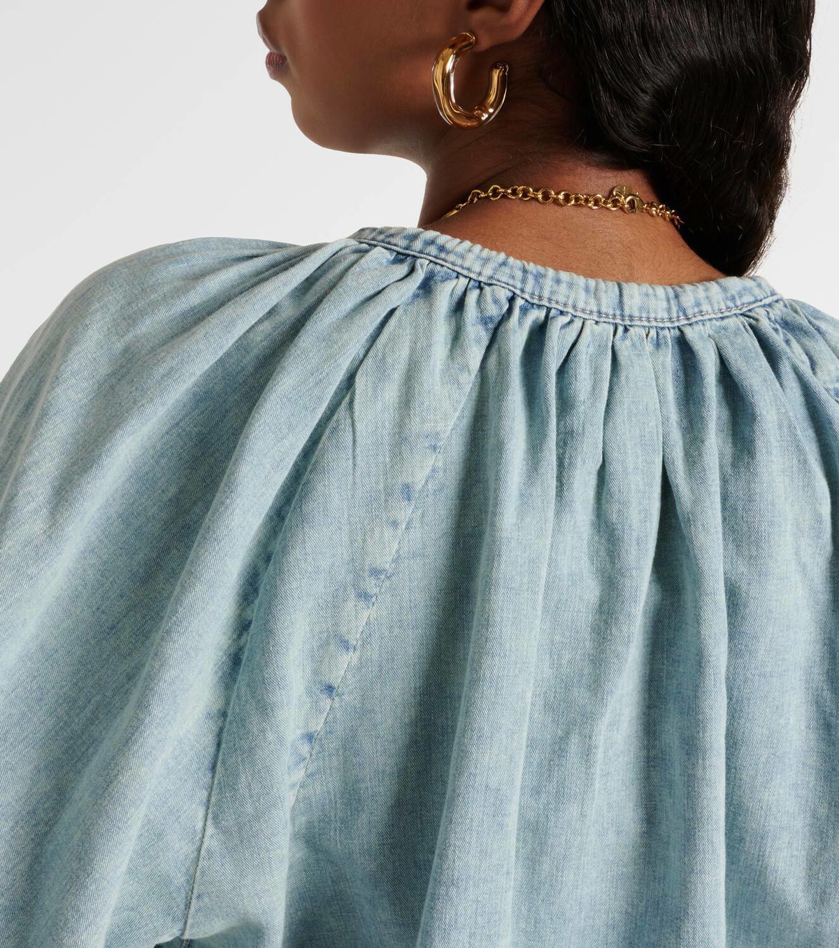Frame Cotton and linen denim top