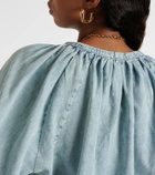 Frame Cotton and linen denim top