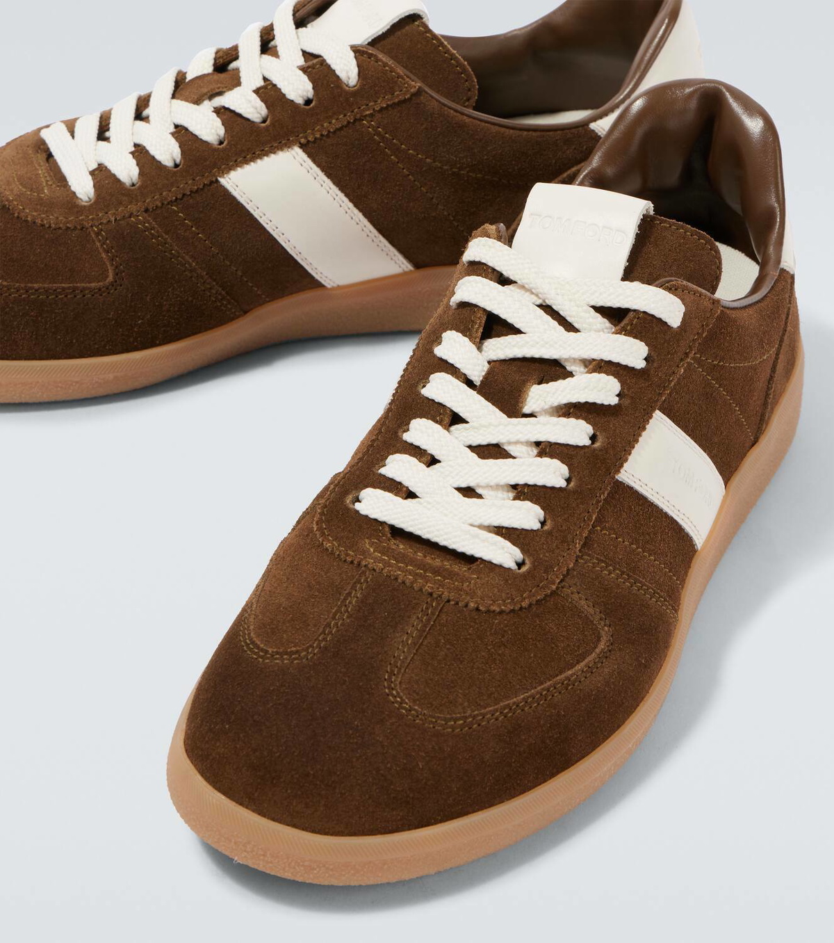 Tom Ford Archer leather-trimmed suede sneakers