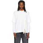 Simone Rocha White Lace Up Hem Layered Long Sleeve T-shirt