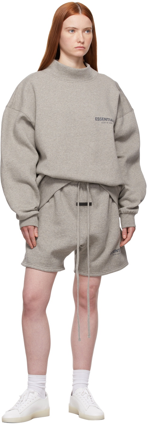 Fear of God ESSENTIALS Grey Pullover Mockneck Sweatshirt