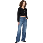 GANNI Black Crochet Appliqué Cardigan
