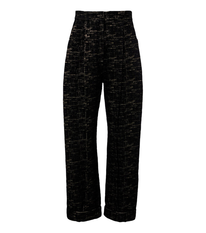 Photo: La DoubleJ Pleated bouclé Lurex® barrel-leg pants