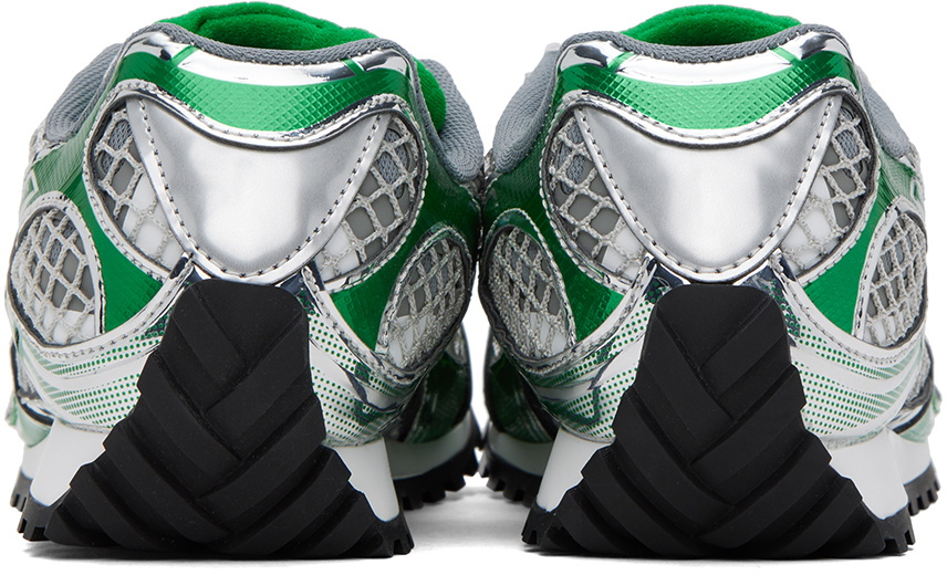 【関税込み】Bottega Veneta カーキ Orbit スニーカー Bottega Veneta Silver & Green Orbit Sneakers Bottega Veneta
