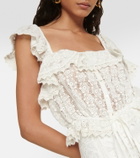 LoveShackFancy Mia ruffled lace crop top