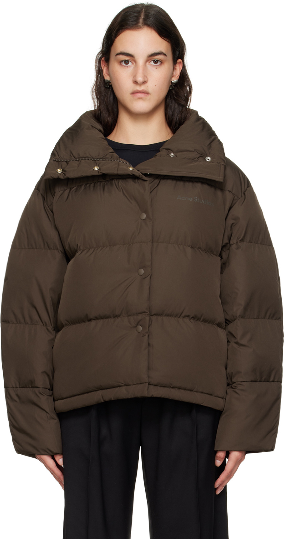 Acne Studios Brown Quilted Down Jacket Acne Studios
