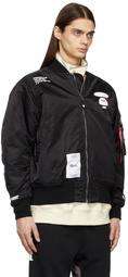 AAPE by A Bathing Ape Reversible Black & Orange Alpha Industries Edition Bomber