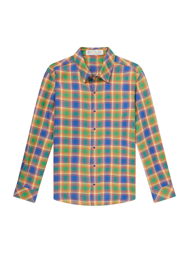 Photo: God's True Cashmere - Checked Linen Shirt - Green
