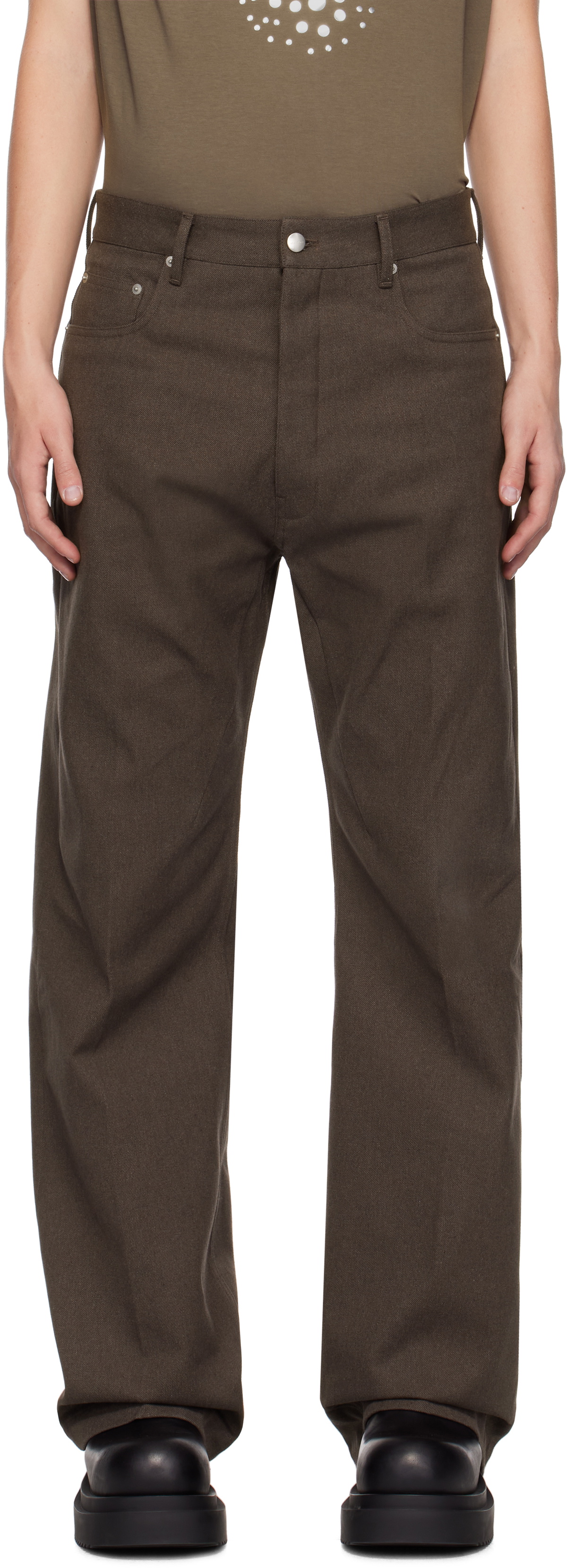 Rick Owens Brown Porterville Geth Jeans Rick Owens