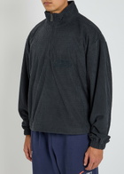 Honor The Gift Textured Knit Quarter-zip Sweatshirt Black