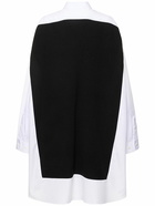 MAISON MARGIELA - Cotton Poplin & Knit Mini Shirt Dress