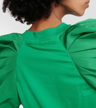 Alexander McQueen Puff-sleeve cotton jersey top