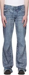 COÛT DE LA LIBERTÉ Navy Jimmy Ecru Twill Flare Jeans