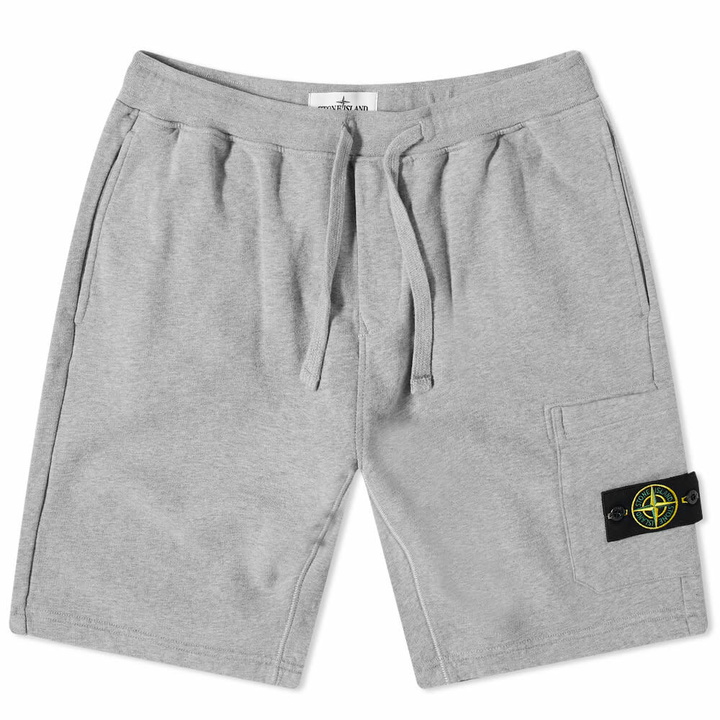 Photo: Stone Island Men's Brushed Cotton Sweat Short in Grey Marl