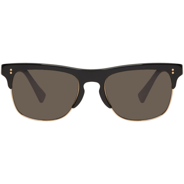 Photo: Dolce and Gabbana Black Semi-Rimless Sunglasses 
