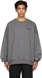 Juun.J Grey Logo Embroidered Sweatshirt