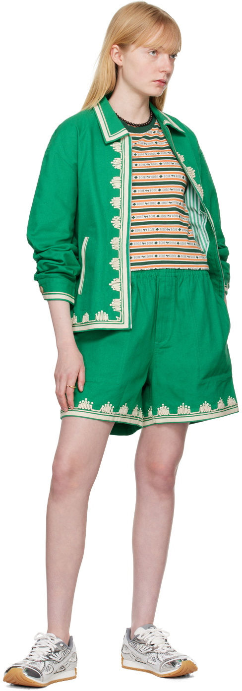 Bode Green & Orange Scottie Jacquard T-Shirt Bode
