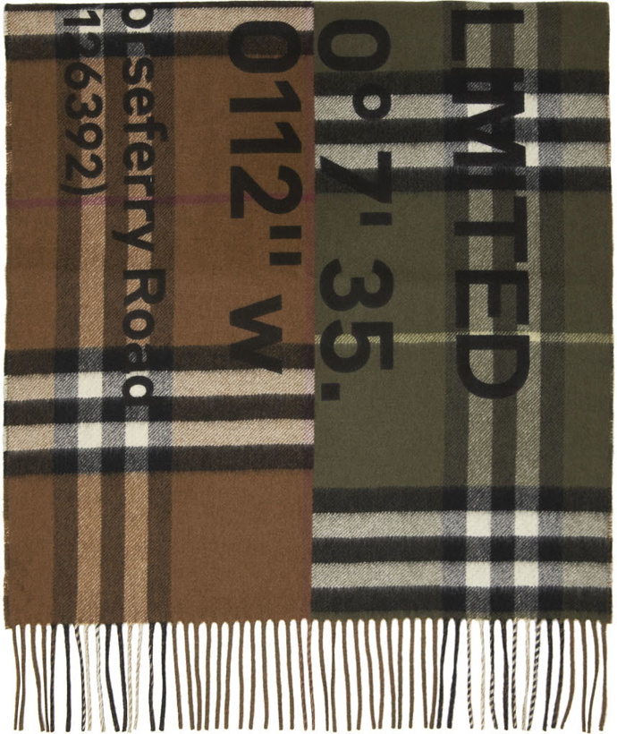 Photo: Burberry Beige & Green Giant Check Scarf
