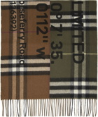 Burberry Beige & Green Giant Check Scarf