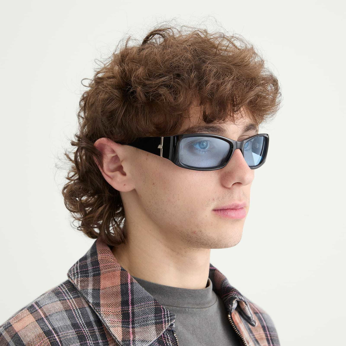 Le Specs Du Jour Sunglasses in Black/Sky Blue Tint 