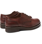 Brunello Cucinelli - Pebble-Grain Leather Derby Shoes - Men - Brown
