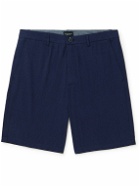 Club Monaco - Maddox Straight-Leg Cotton-Blend Seersucker Shorts - Blue