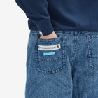 Men's AAPE Jacquard Denim Shorts in Light Blue