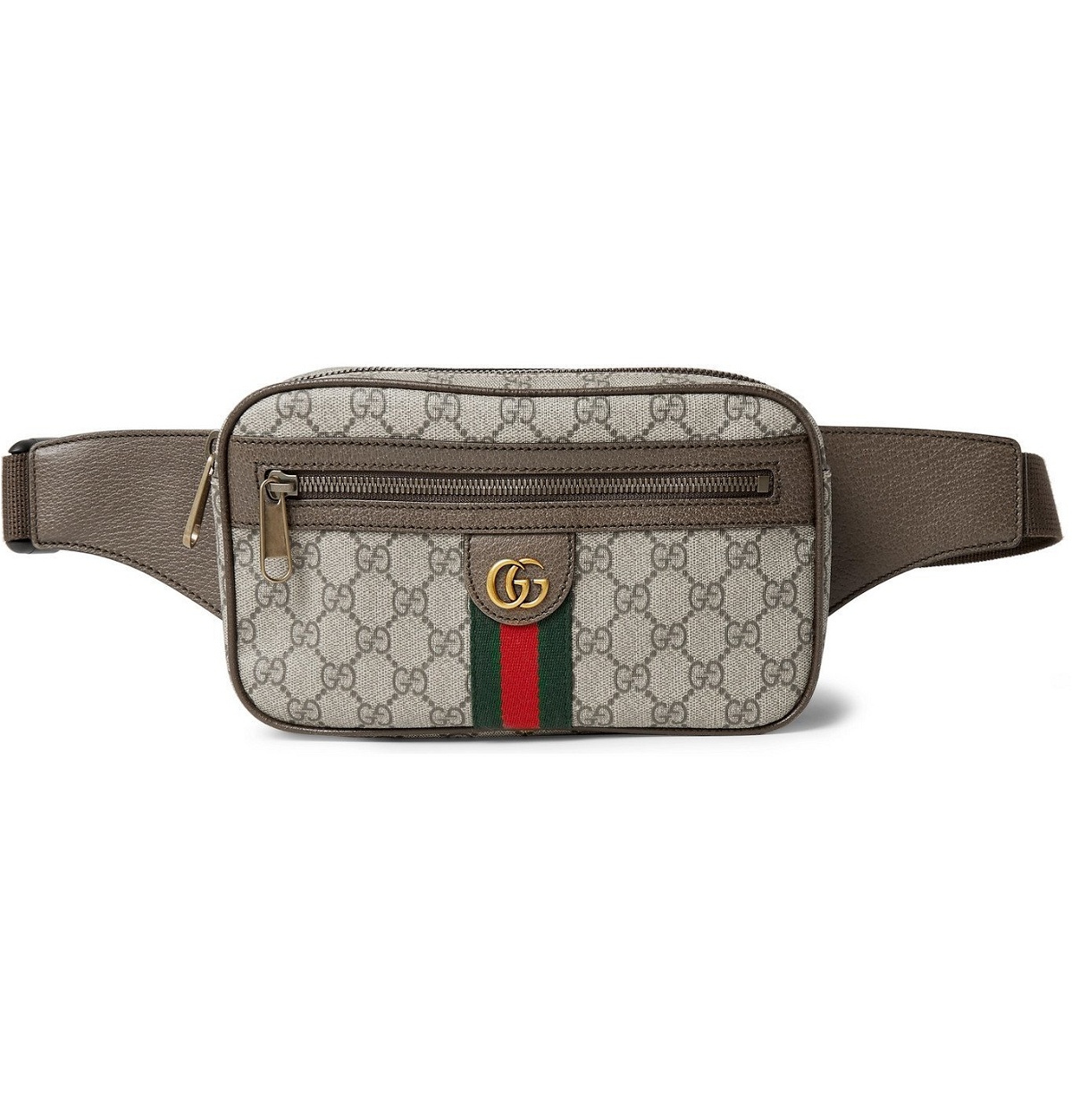 Gucci Leather-trimmed Belt Bag Brown