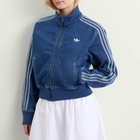 Adidas Women's Adicolor Denim Track Top in Indigo Denim