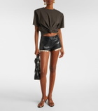Magda Butrym Gathered cotton and silk T-shirt