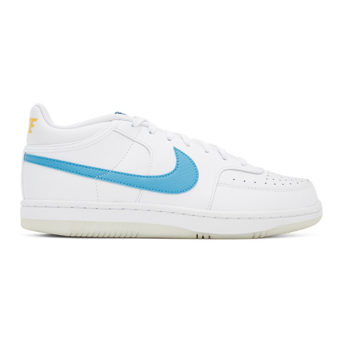 Photo: Nike White and Blue Sky Force 3/4 Sneakers