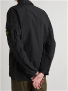 Stone Island - Logo-Appliquéd Garment-Dyed Naslan Light Overshirt - Black
