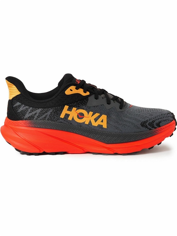Photo: Hoka One One - Challenger 7 Rubber-Trimmed Mesh Running Sneakers - Gray