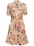 ZIMMERMANN - August Belted Linen Mini Dress