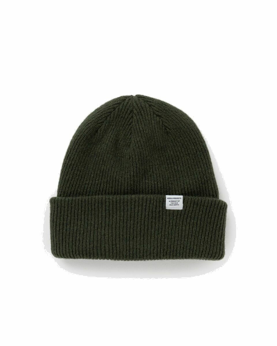 Photo: Norse Projects Merino Lambswool Beanie Green - Mens - Beanies