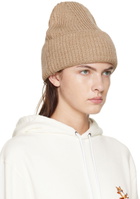 Maison Kitsuné Beige Fox Head Beanie