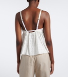 Miu Miu Embroidered cotton and linen-blend top