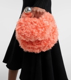 Jil Sander Sphere shearling clutch