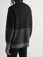 Off-White - Logo-Intarsia Colour-Block Wool Sweater - Black