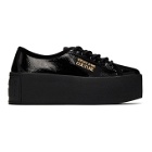 Versace Jeans Couture Black High Box Shiny Sneakers