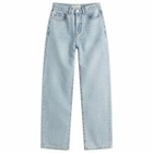 DUNST Women's Essential Straight Full Length Jeans in Light Blue