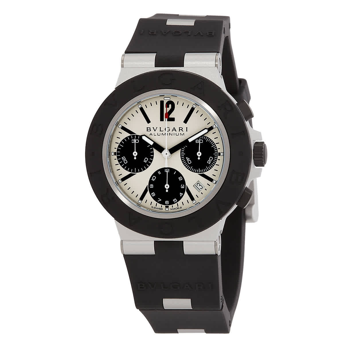 Bvlgari Aluminium Chronograph Automatic White Dial Mens Watch 103722
