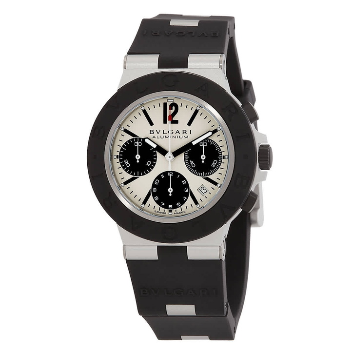 Photo: Bvlgari Aluminium Chronograph Automatic White Dial Mens Watch 103722