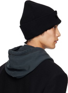 MM6 Maison Margiela Black Taped Label Wool Beanie