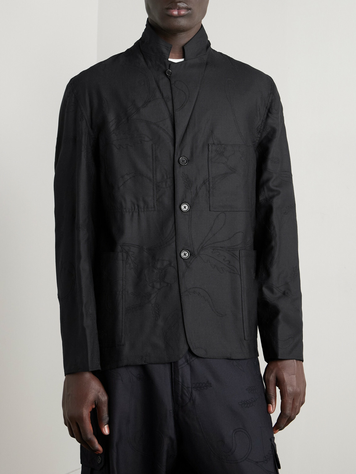 Kardo - Somesh Checked Cotton Blazer - Black