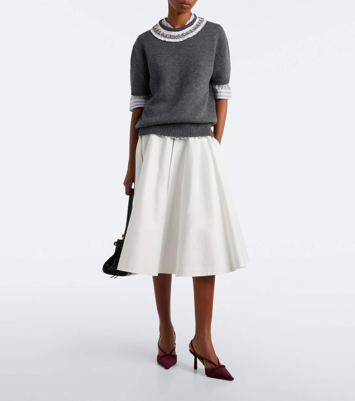 Prada Bow-detail suede slingback pumps