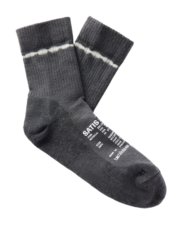 Photo: Satisfy - Stretch Merino Wool-Blend Socks - Black