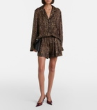 Saint Laurent Leopard-print silk shorts