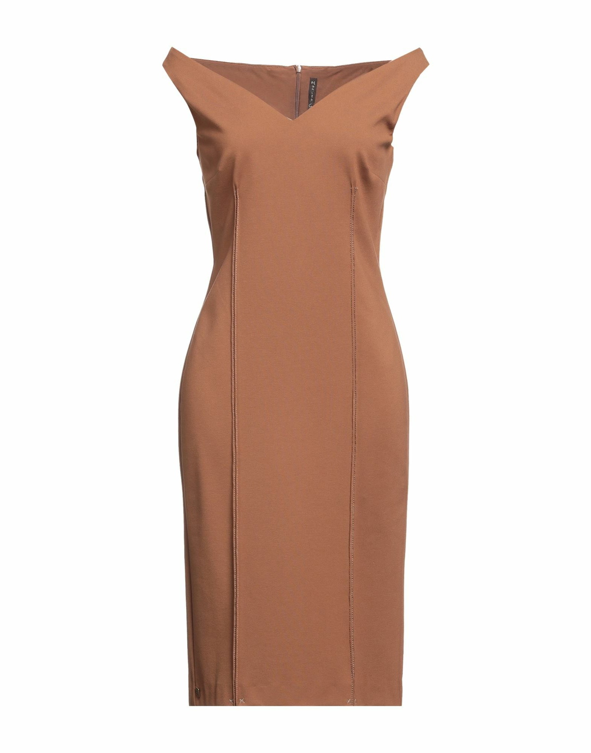 Manila Grace Womens Midi dress Tan